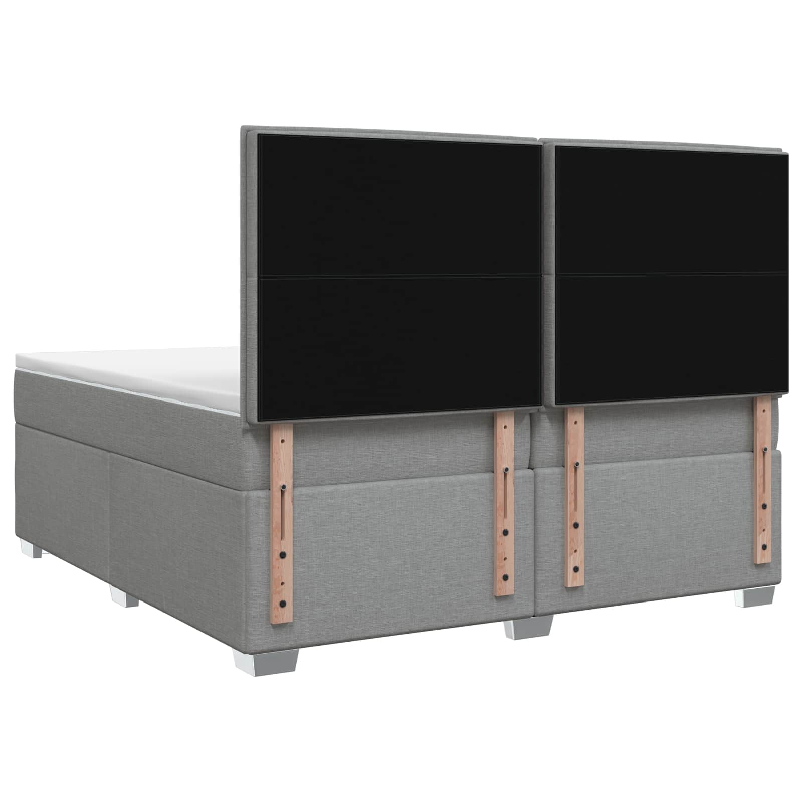 Κρεβάτι box spring με στρώμα Ανοιχτό γκρι 200 x 200 cm Ύφασμα - Pakobazaar