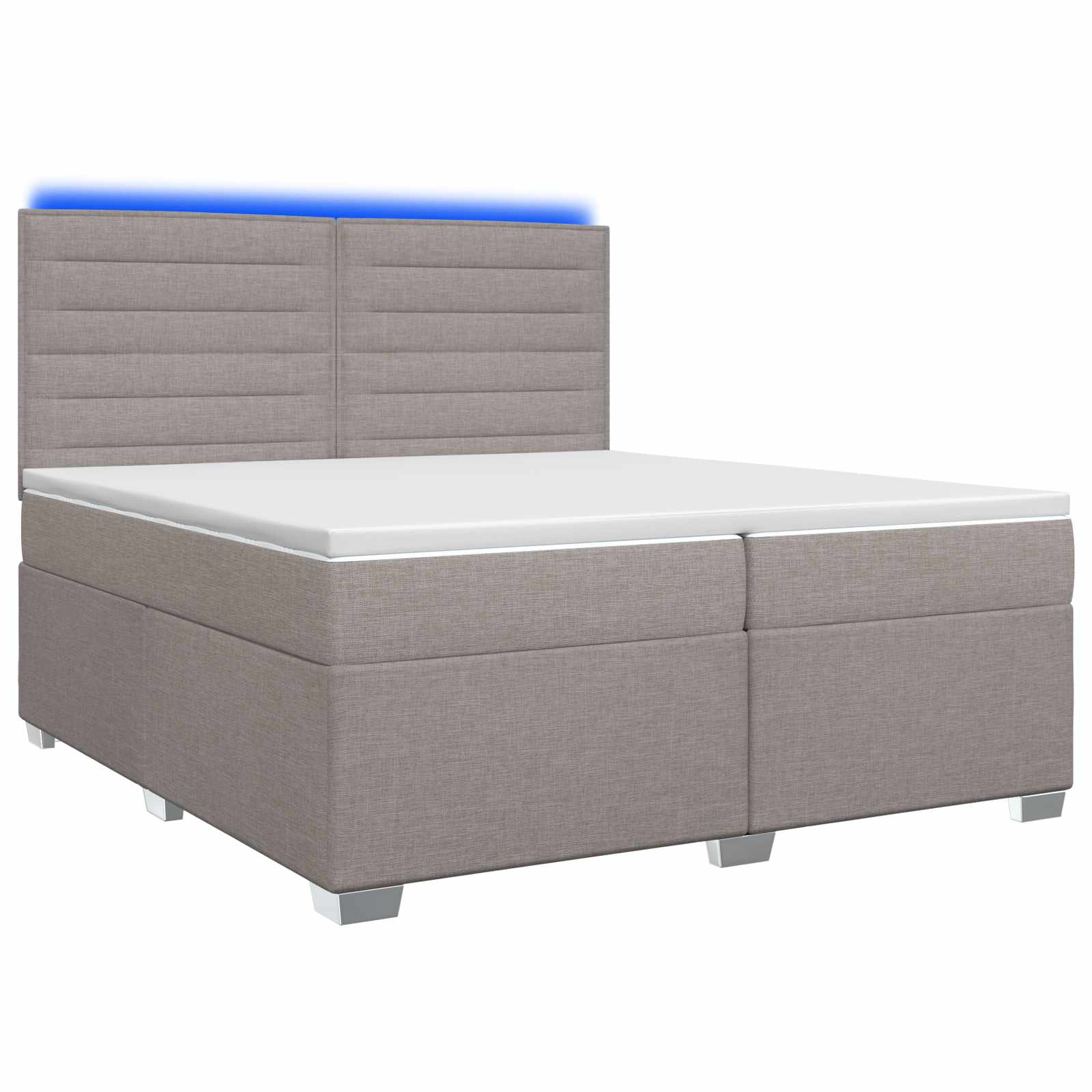 Κρεβάτι box spring με στρώμα Taupe 200 x 200 cm Ύφασμα - Pakobazaar