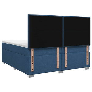 Κρεβάτι box spring με στρώμα Μπλε 200 x 200 cm Ύφασμα - Pakobazaar
