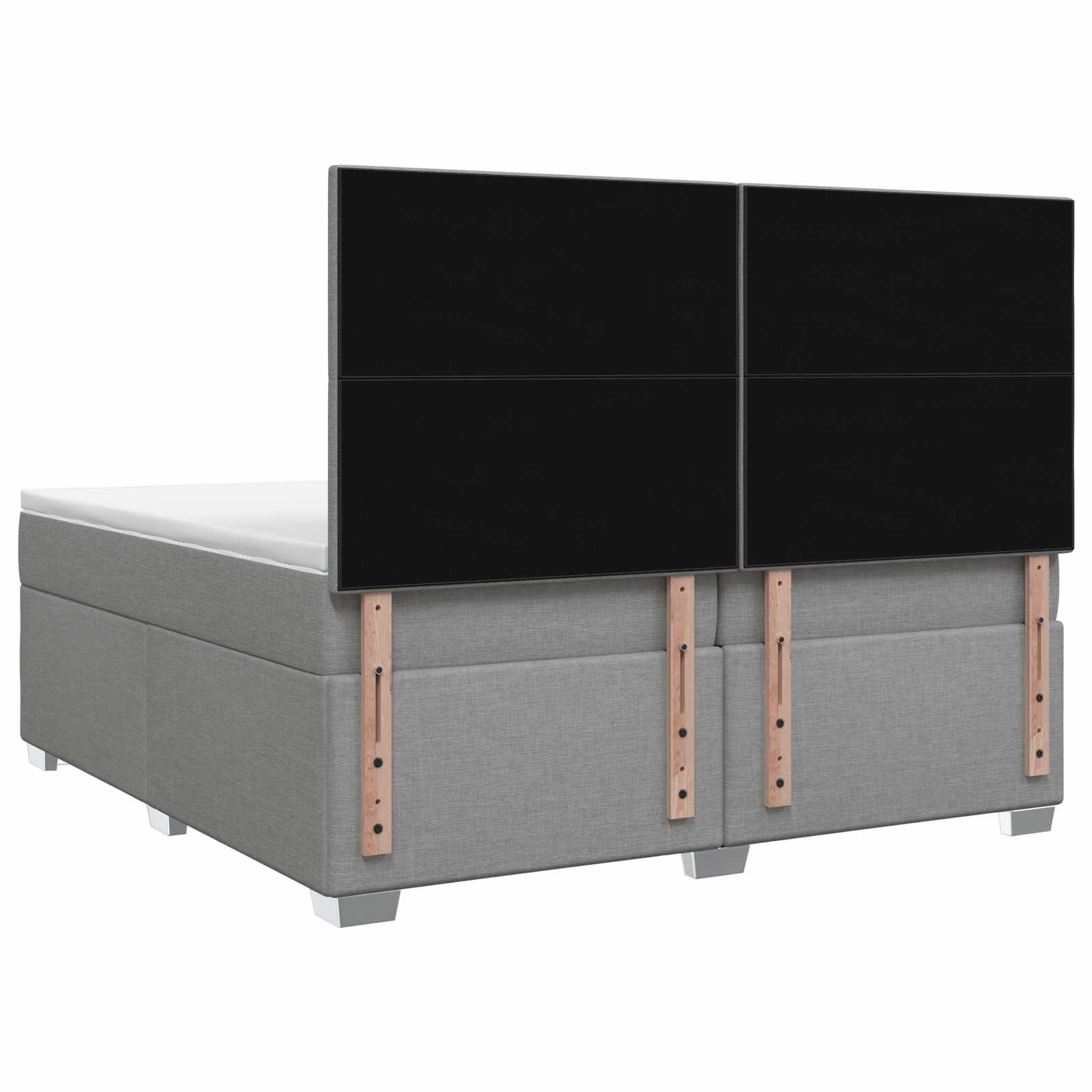 Κρεβάτι box spring με στρώμα Ανοιχτό γκρι 200 x 200 cm Ύφασμα - Pakobazaar