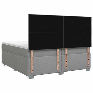 Κρεβάτι box spring με στρώμα Ανοιχτό γκρι 200 x 200 cm Ύφασμα - Pakobazaar