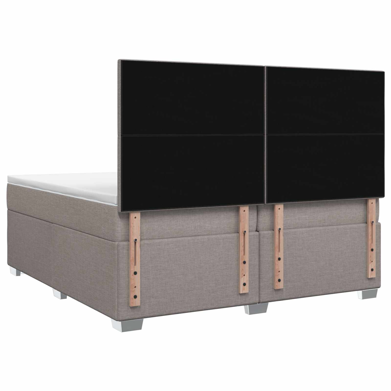 Κρεβάτι box spring με στρώμα Taupe 200 x 200 cm Ύφασμα