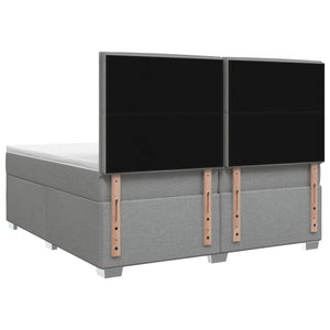 Κρεβάτι box spring με στρώμα Ανοιχτό γκρι 200 x 200 cm Ύφασμα - Pakobazaar