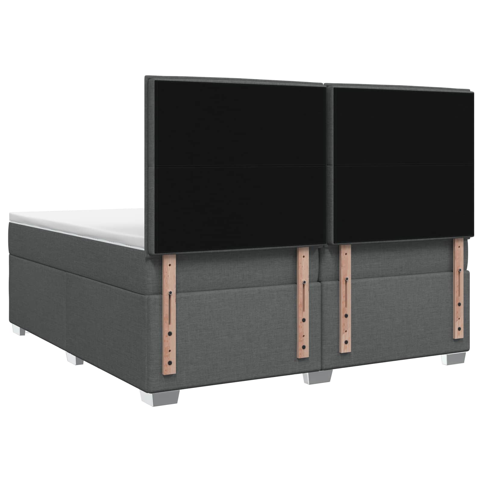 Κρεβάτι box spring με στρώμα Σκούρο Γκρι 200 x 200 cm Ύφασμα - Pakobazaar