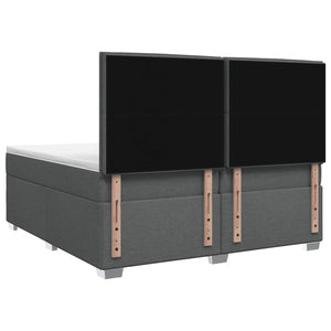 Κρεβάτι box spring με στρώμα Σκούρο Γκρι 200 x 200 cm Ύφασμα - Pakobazaar