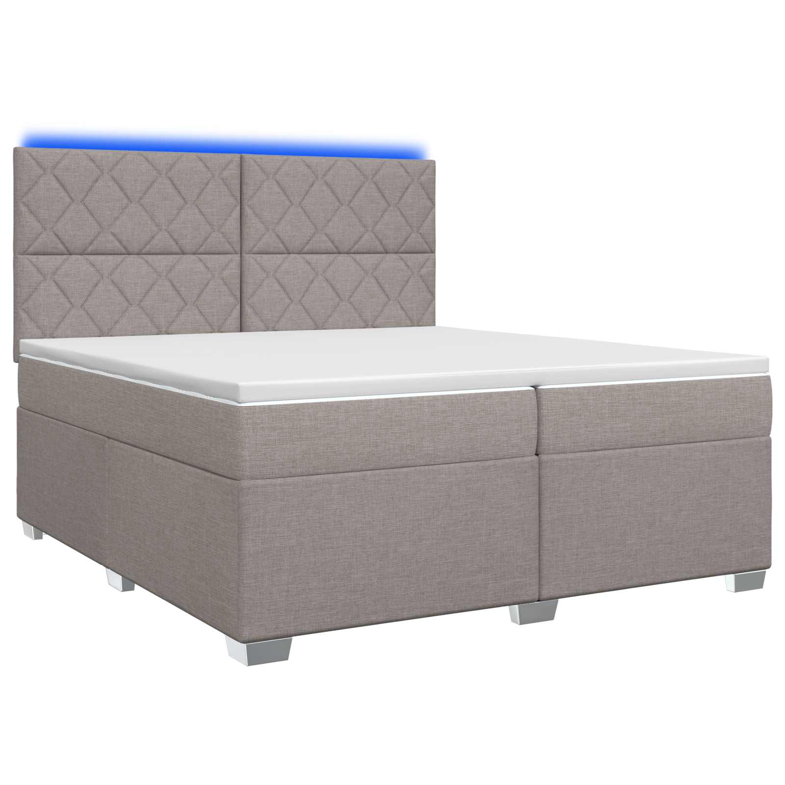Κρεβάτι box spring με στρώμα Taupe 200 x 200 cm Ύφασμα - Pakobazaar