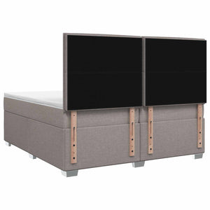 Κρεβάτι box spring με στρώμα Taupe 200 x 200 cm Ύφασμα - Pakobazaar