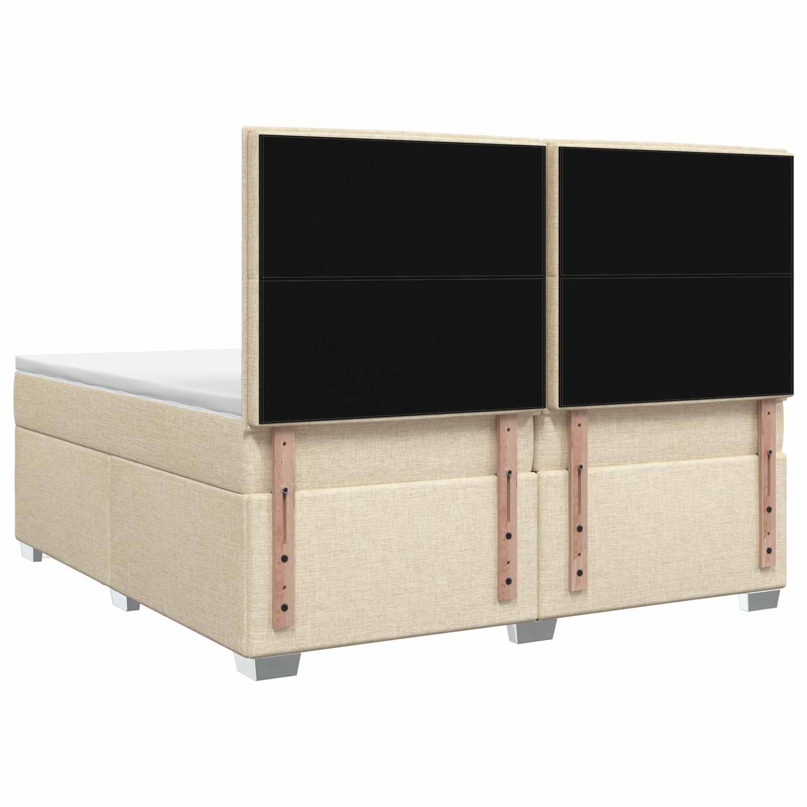 Κρεβάτι box spring με στρώμα Κρεμ 200 x 200 cm Ύφασμα - Pakobazaar