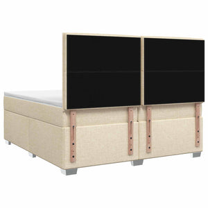 Κρεβάτι box spring με στρώμα Κρεμ 200 x 200 cm Ύφασμα - Pakobazaar