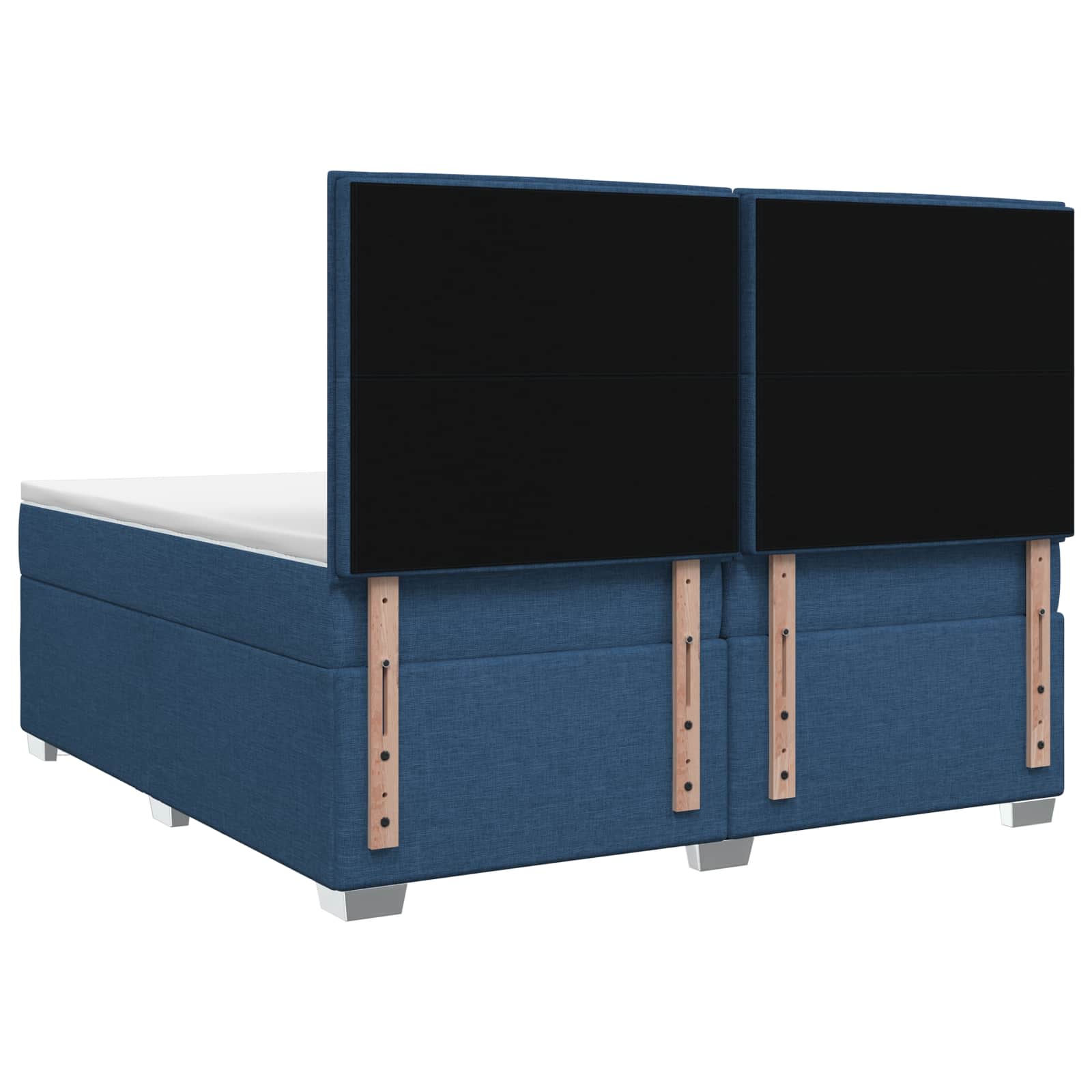 Κρεβάτι box spring με στρώμα Μπλε 200 x 200 cm Ύφασμα - Pakobazaar