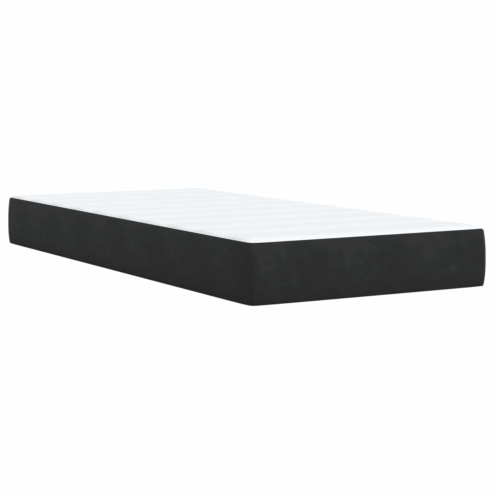 Κρεβάτι box spring με στρώμα Μαύρο 80 x 200 cm Βελούδο - Pakobazaar