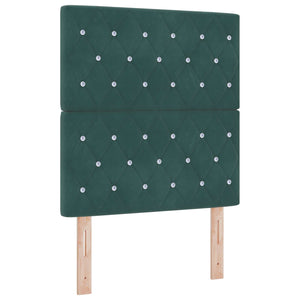 Κρεβάτι box spring με στρώμα Σκούρο Πράσινο 80 x 200 cm Βελούδο - Pakobazaar