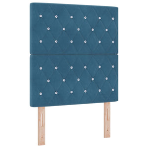 Κρεβάτι box spring με στρώμα Μπλε 80 x 200 cm Βελούδο - Pakobazaar