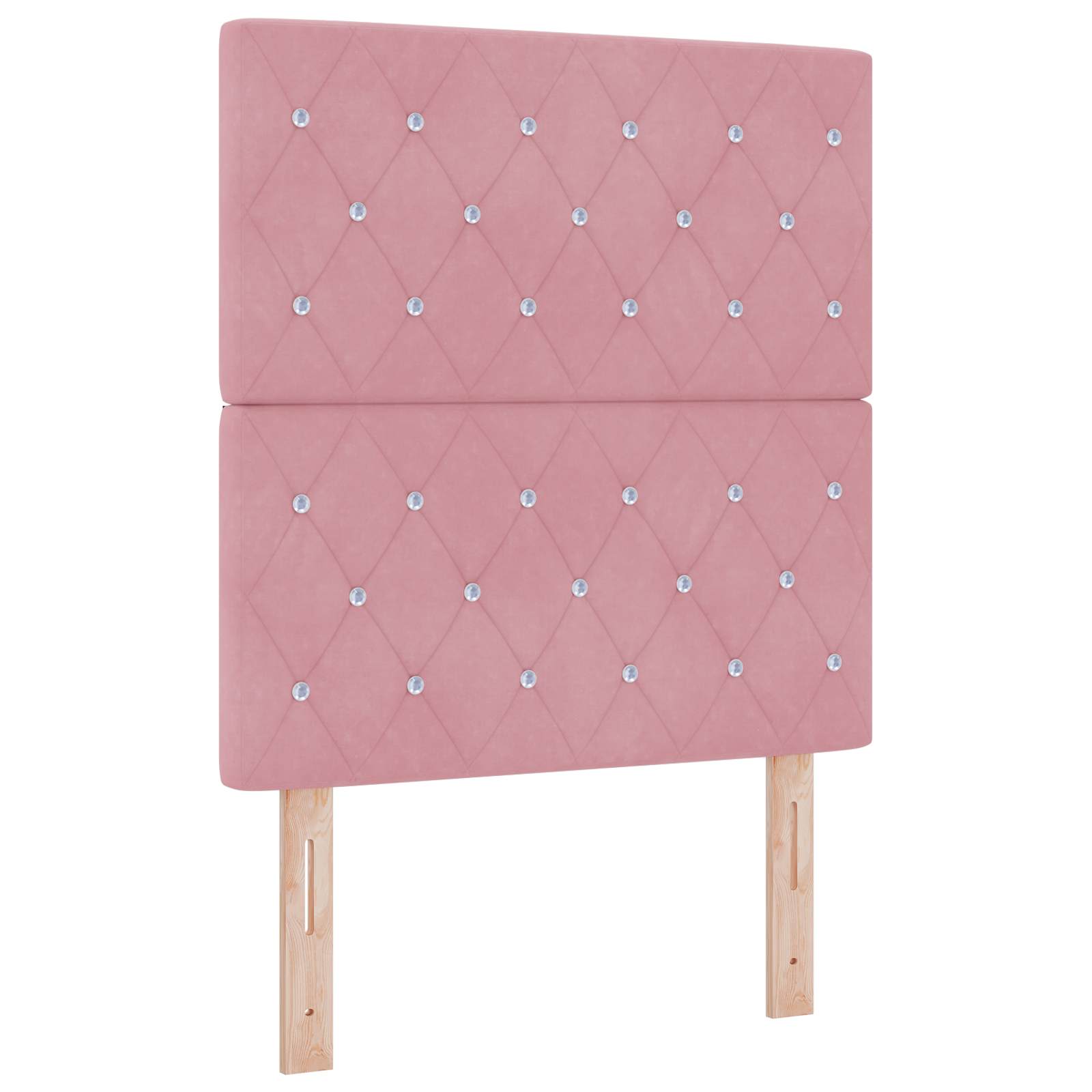 Κρεβάτι box spring με στρώμα Ροζ 80 x 200 cm Βελούδο - Pakobazaar