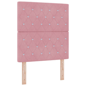 Κρεβάτι box spring με στρώμα Ροζ 80 x 200 cm Βελούδο - Pakobazaar