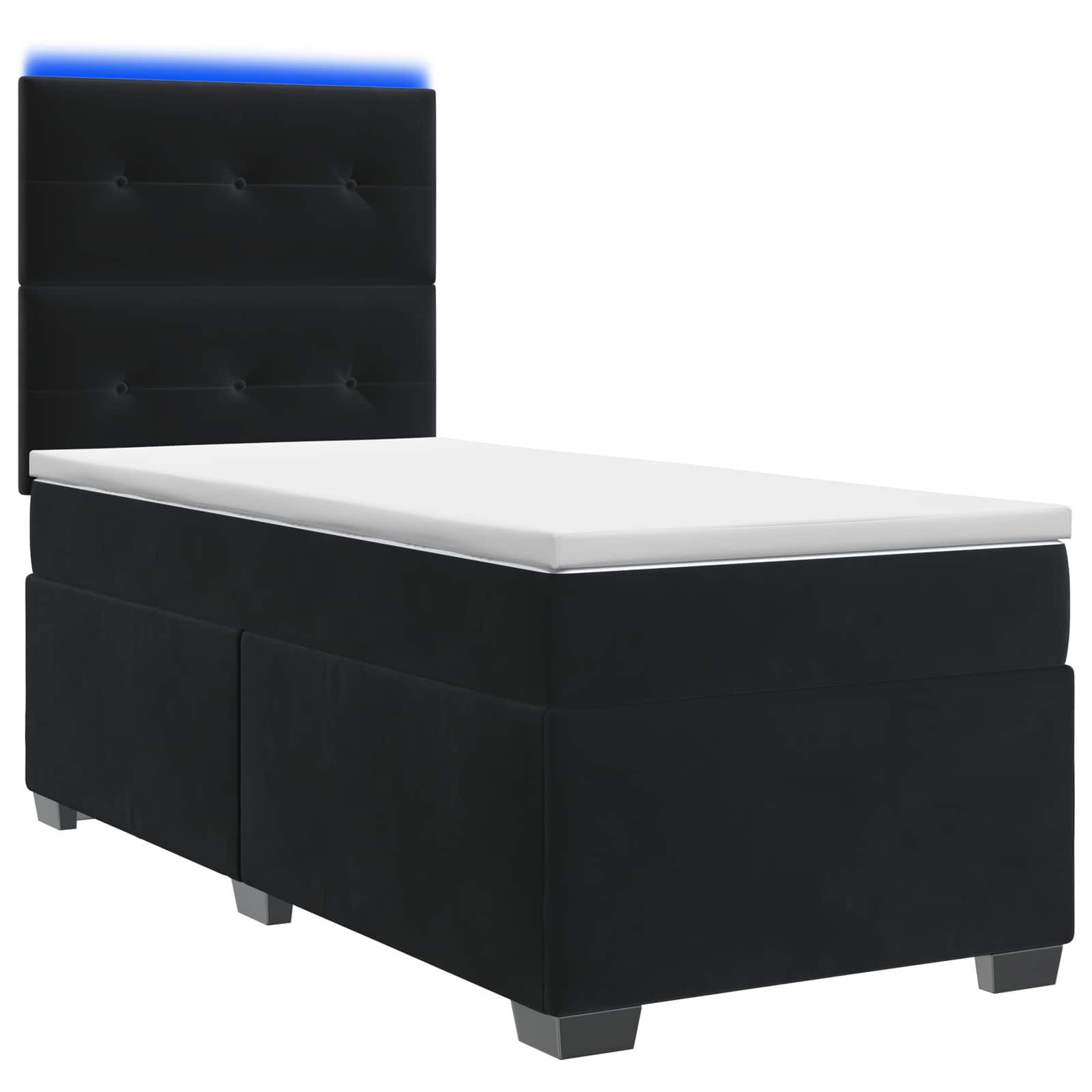 Κρεβάτι box spring με στρώμα Μαύρο 100 x 200 cm Βελούδο