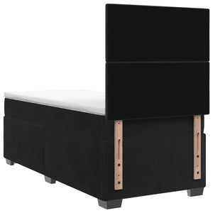 Κρεβάτι box spring με στρώμα Μαύρο 100 x 200 cm Βελούδο - Pakobazaar