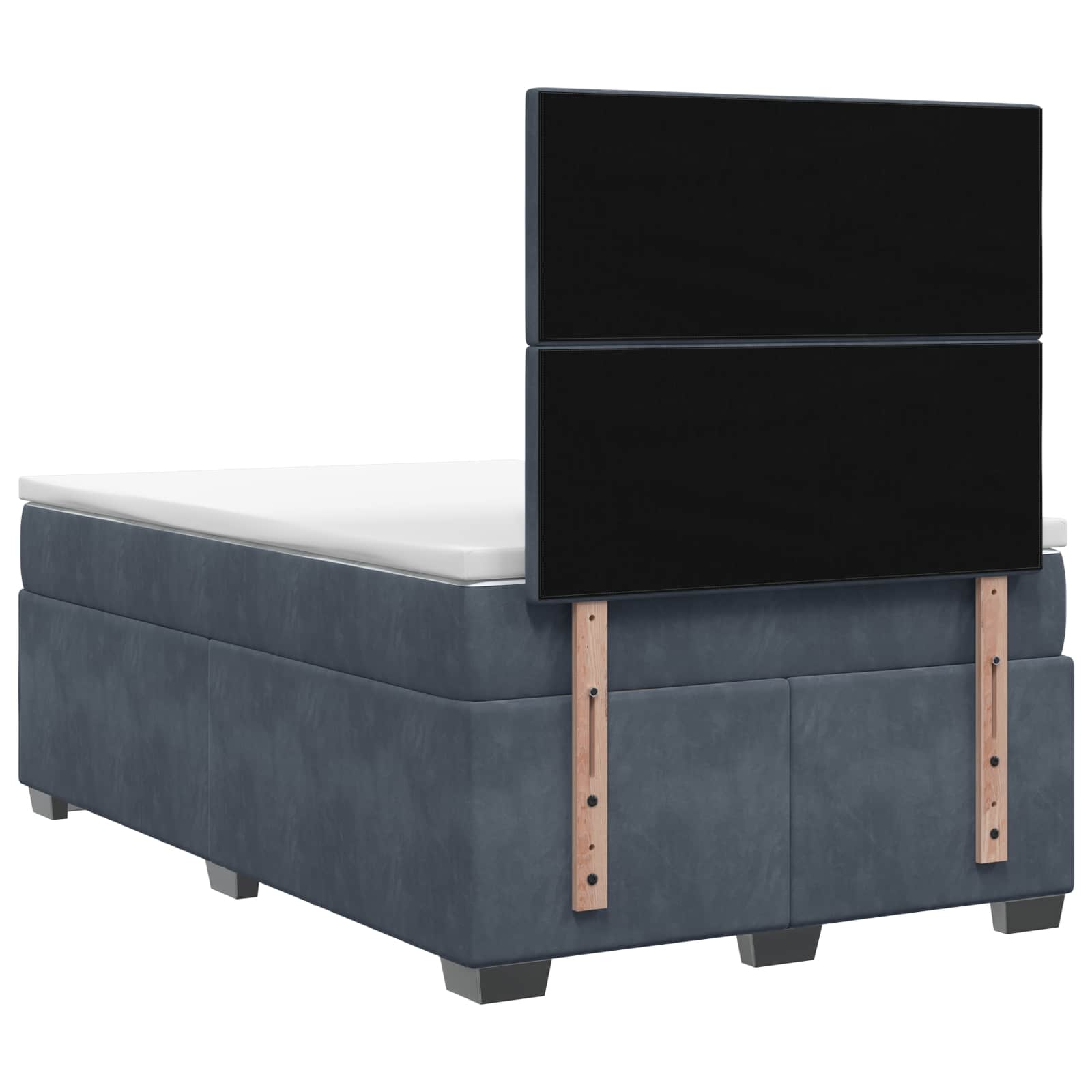 Κρεβάτι box spring με στρώμα Σκούρο Γκρι 120 x 190 cm Βελούδο - Pakobazaar