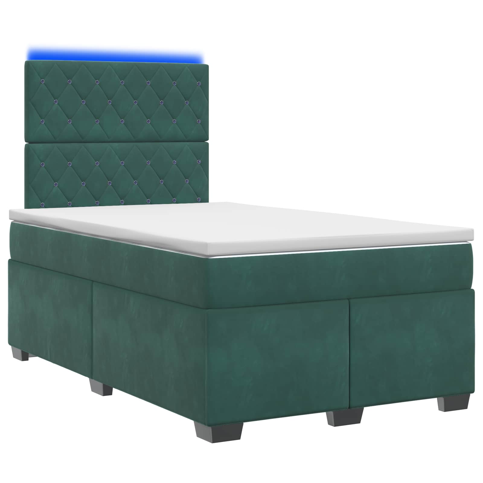 Κρεβάτι box spring με στρώμα Σκούρο Πράσινο 120 x 190 cm - Pakobazaar
