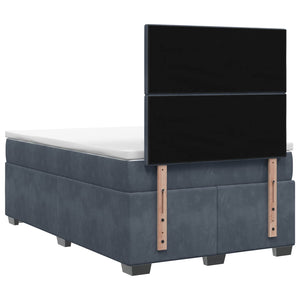 Κρεβάτι box spring με στρώμα Σκούρο Γκρι 120 x 190 cm Βελούδο - Pakobazaar