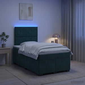 Κρεβάτι box spring με στρώμα Σκούρο Πράσινο 120 x 190 cm - Pakobazaar