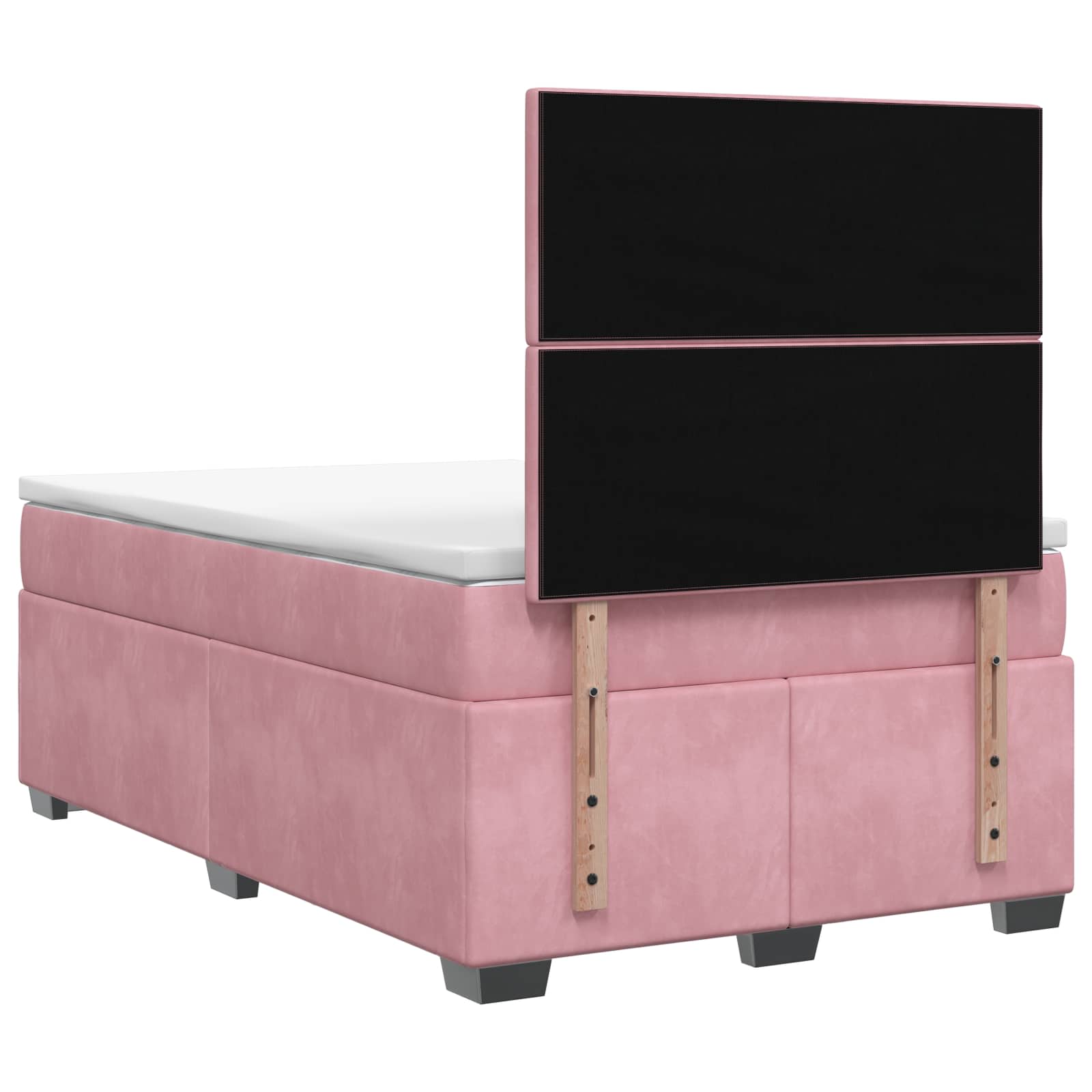 Κρεβάτι box spring με στρώμα Ροζ 120 x 190 cm Βελούδο - Pakobazaar