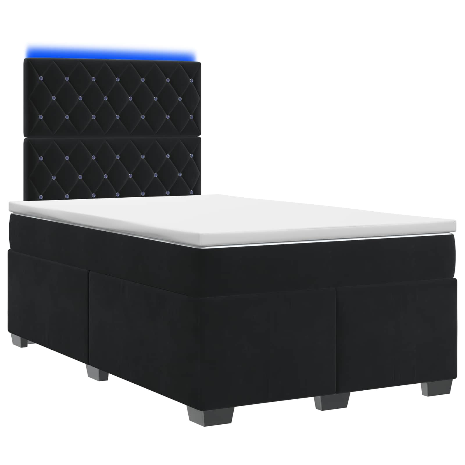 Κρεβάτι box spring με στρώμα Μαύρο 120 x 200 cm Βελούδο