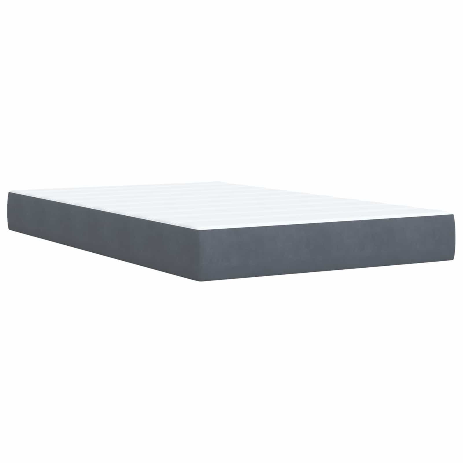 Κρεβάτι box spring με στρώμα Σκούρο Γκρι 120 x 200 cm Βελούδο
