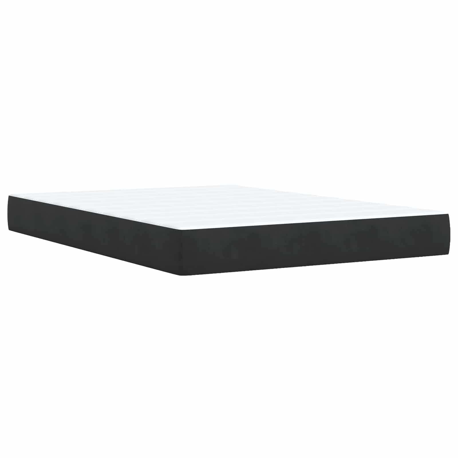 Κρεβάτι box spring με στρώμα Μαύρο 140 x 190 cm Βελούδο