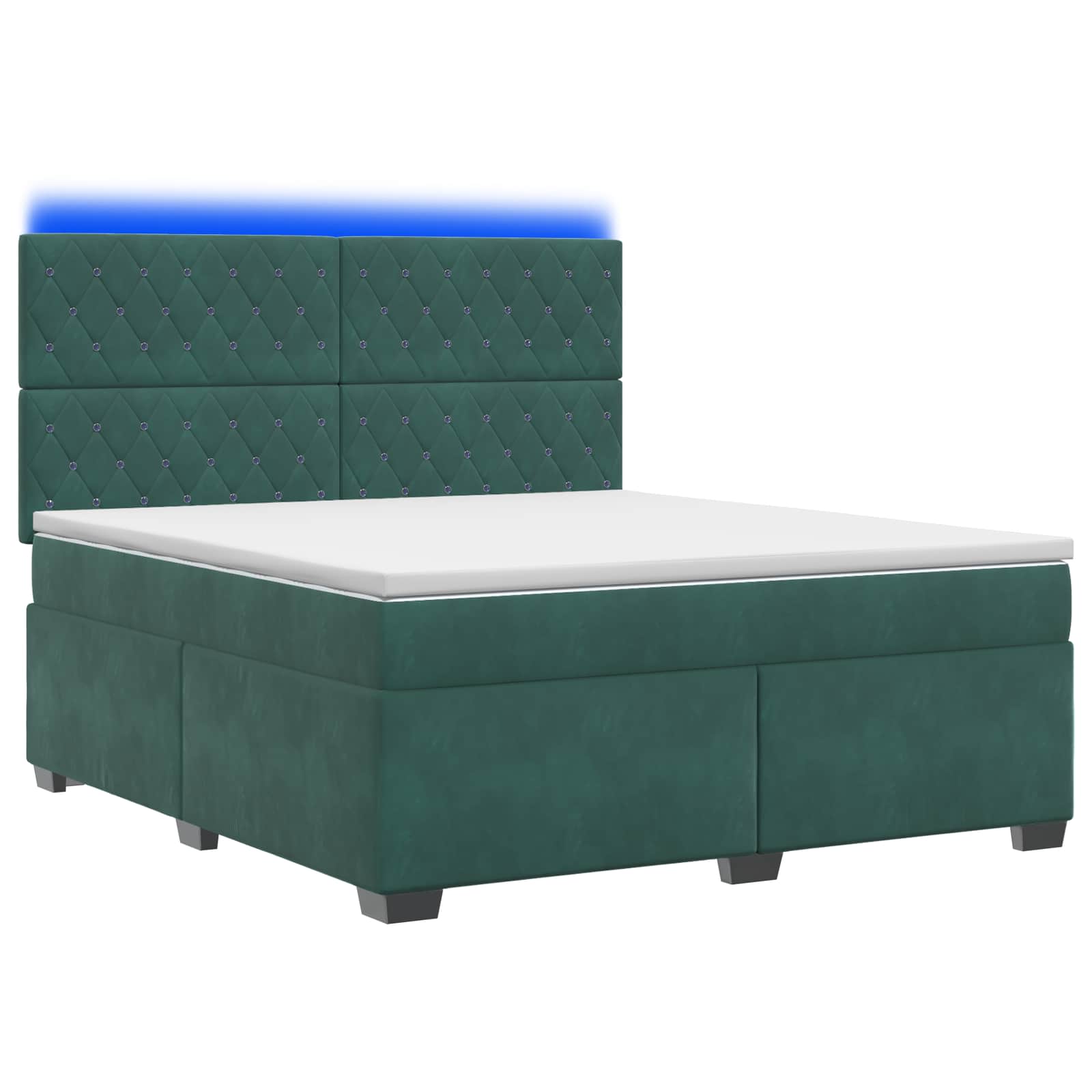 Κρεβάτι box spring με στρώμα Σκούρο Πράσινο 140 x 200 cm - Pakobazaar