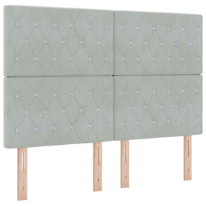 Κρεβάτι box spring με στρώμα Ανοιχτό γκρι 160 x 200 cm Βελούδο - Pakobazaar