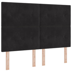 Κρεβάτι box spring με στρώμα Μαύρο 160 x 200 cm Βελούδο