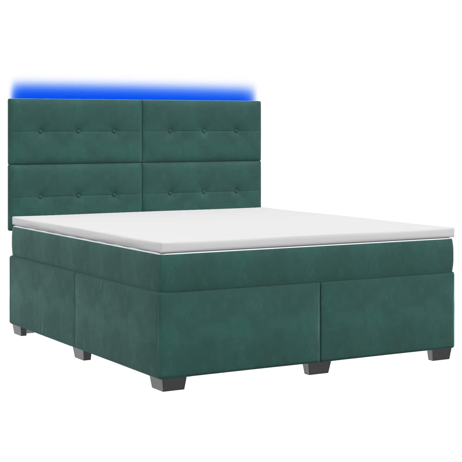 Κρεβάτι box spring με στρώμα Σκούρο Πράσινο 160 x 200 cm - Pakobazaar
