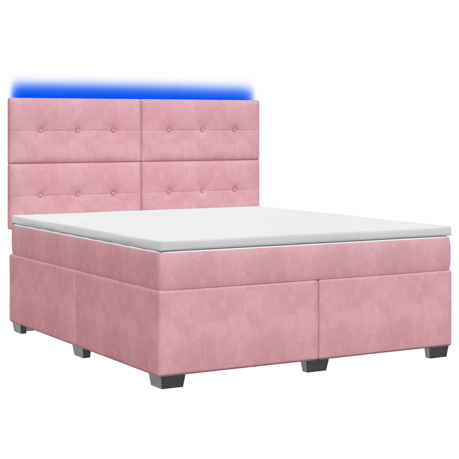 Κρεβάτι box spring με στρώμα Ροζ 180 x 200 cm Βελούδο