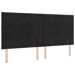 Κρεβάτι box spring με στρώμα Μαύρο 200 x 200 cm Βελούδο - Pakobazaar