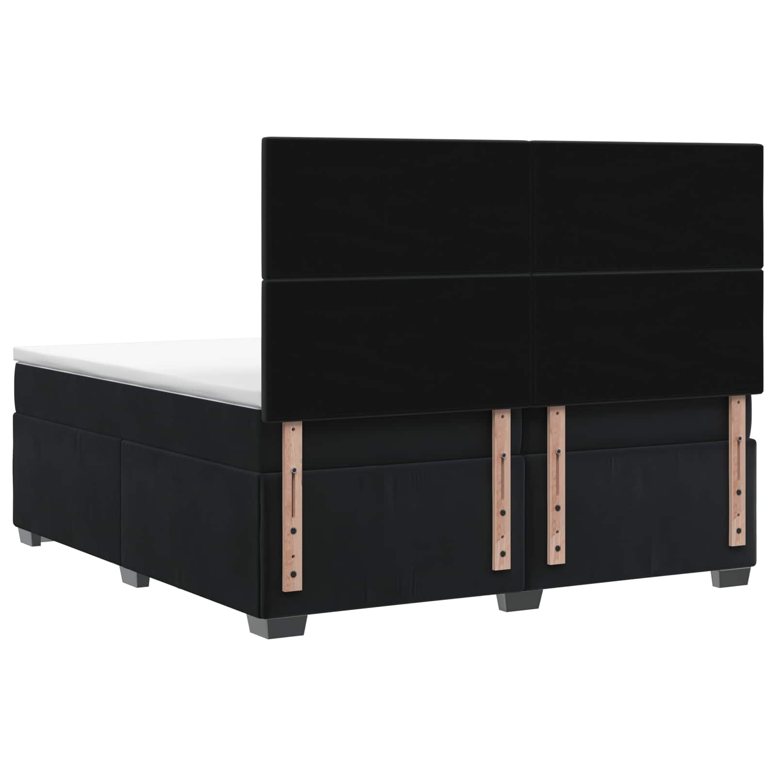 Κρεβάτι box spring με στρώμα Μαύρο 200 x 200 cm Βελούδο - Pakobazaar