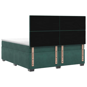 Κρεβάτι box spring με στρώμα Σκούρο Πράσινο 200 x 200 cm