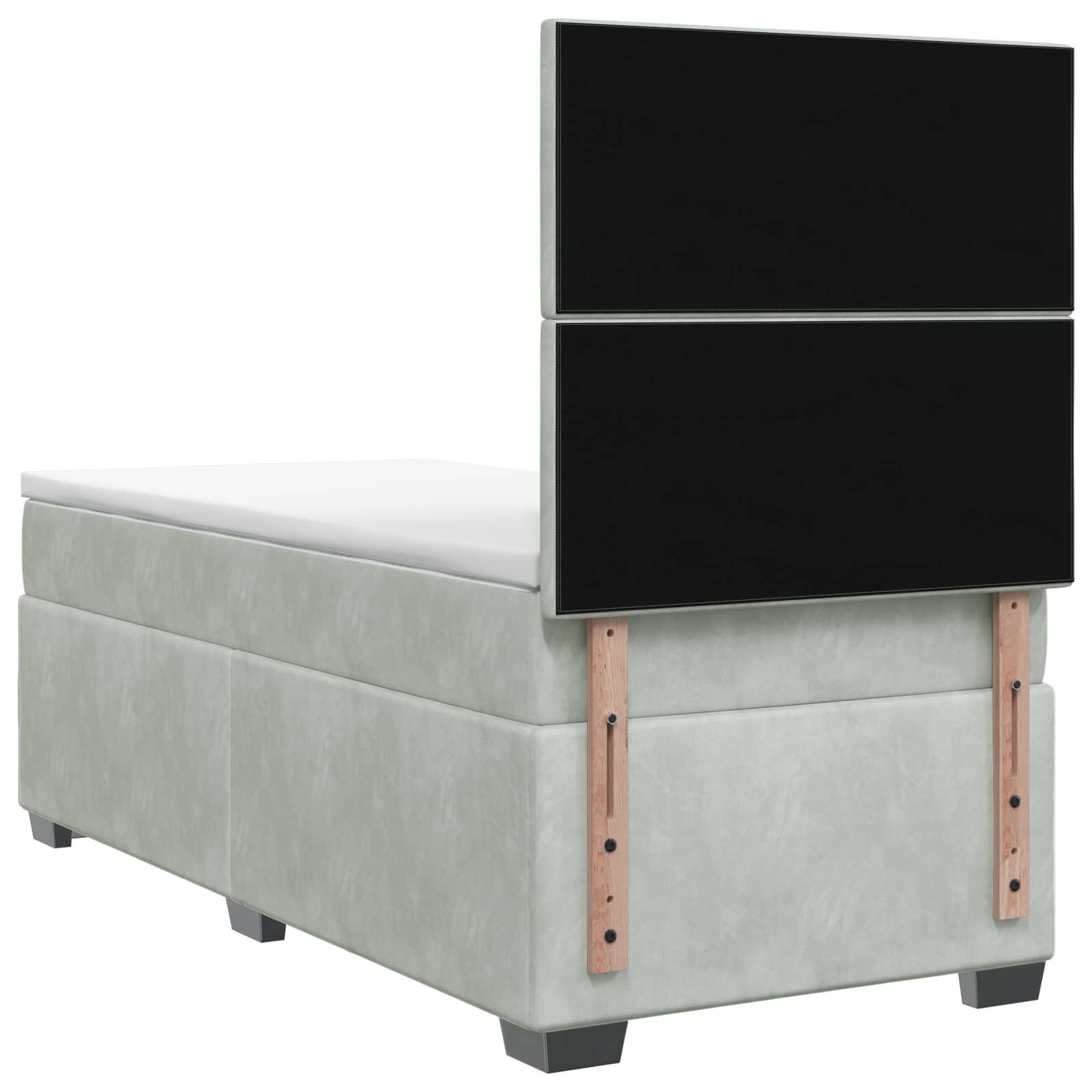 Κρεβάτι Box Spring με Στρώμα και LED Ανοιχτό γκρι 90 x 190 cm - Pakobazaar