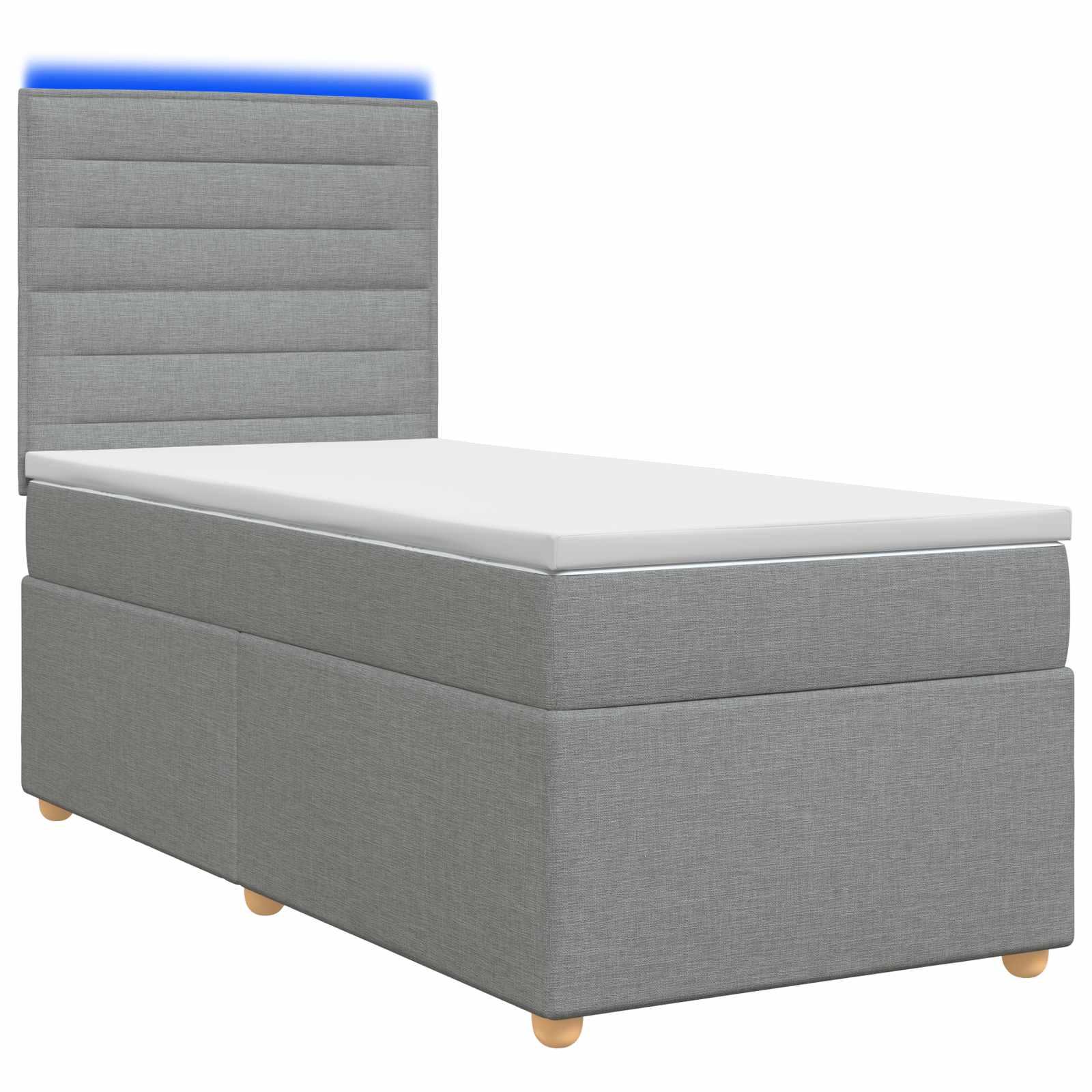 Κρεβάτι box spring με στρώμα Ανοιχτό γκρι 80 x 200 cm Ύφασμα