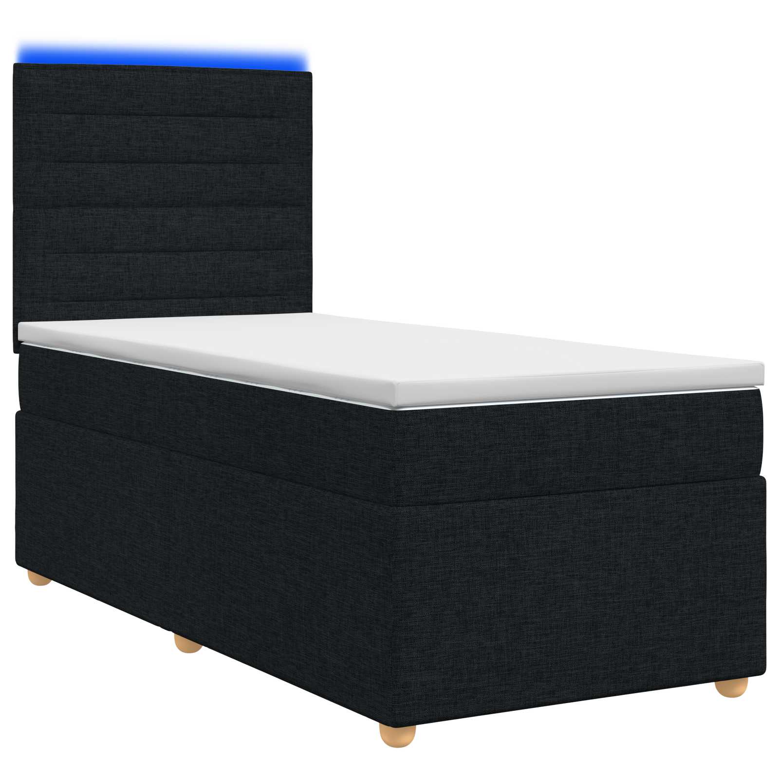 Κρεβάτι box spring με στρώμα Μαύρο 80 x 200 cm Ύφασμα - Pakobazaar