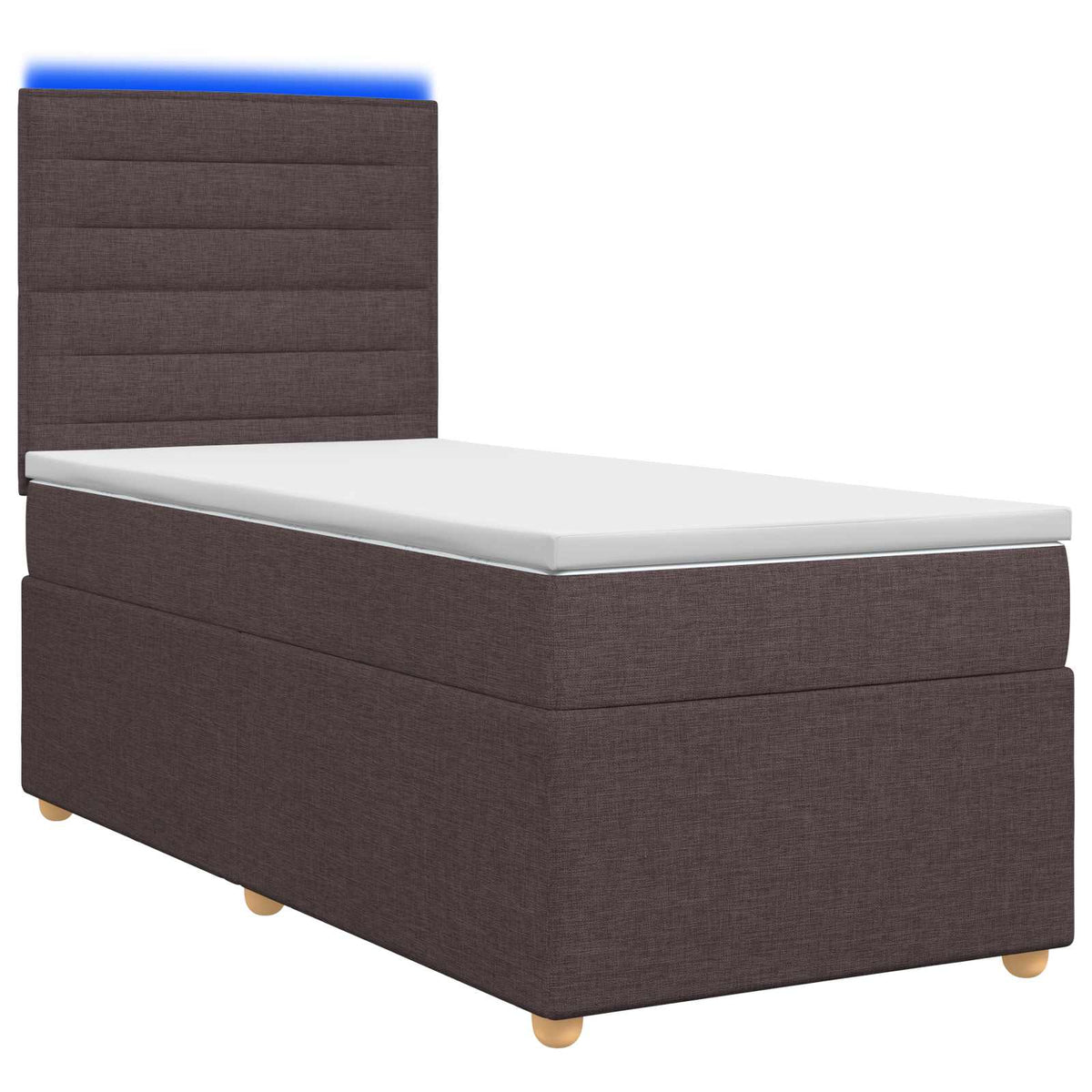 Κρεβάτι box spring με στρώμα Σκούρο Καφέ 80 x 200 cm Ύφασμα - Pakobazaar