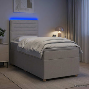 Κρεβάτι box spring με στρώμα Taupe 80 x 200 cm Ύφασμα