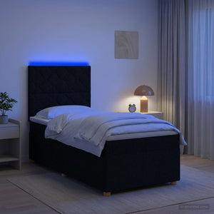 Κρεβάτι box spring με στρώμα Μαύρο 80 x 200 cm Ύφασμα