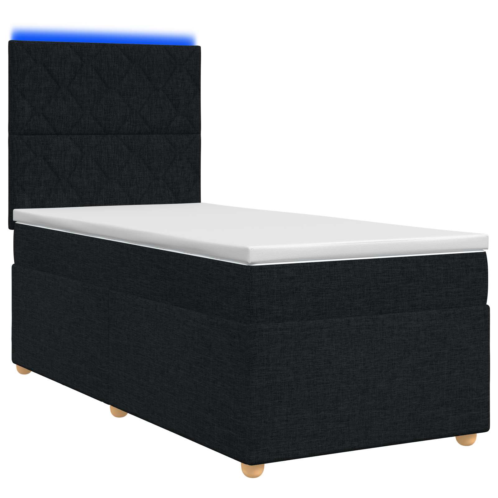 Κρεβάτι box spring με στρώμα Μαύρο 80 x 200 cm Ύφασμα
