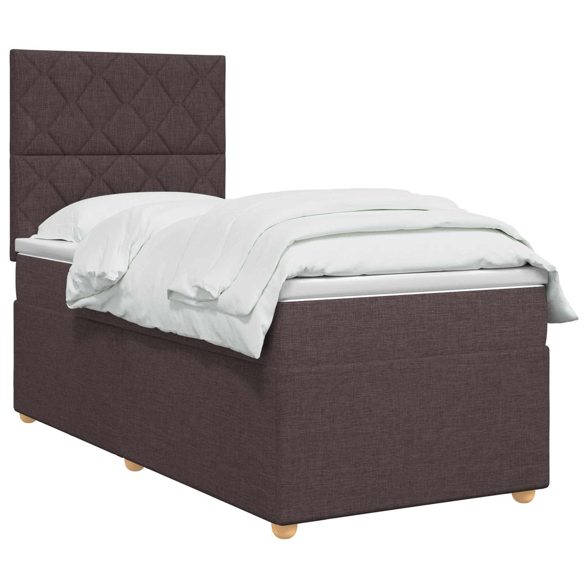 Κρεβάτι box spring με στρώμα Σκούρο Καφέ 80 x 200 cm Ύφασμα