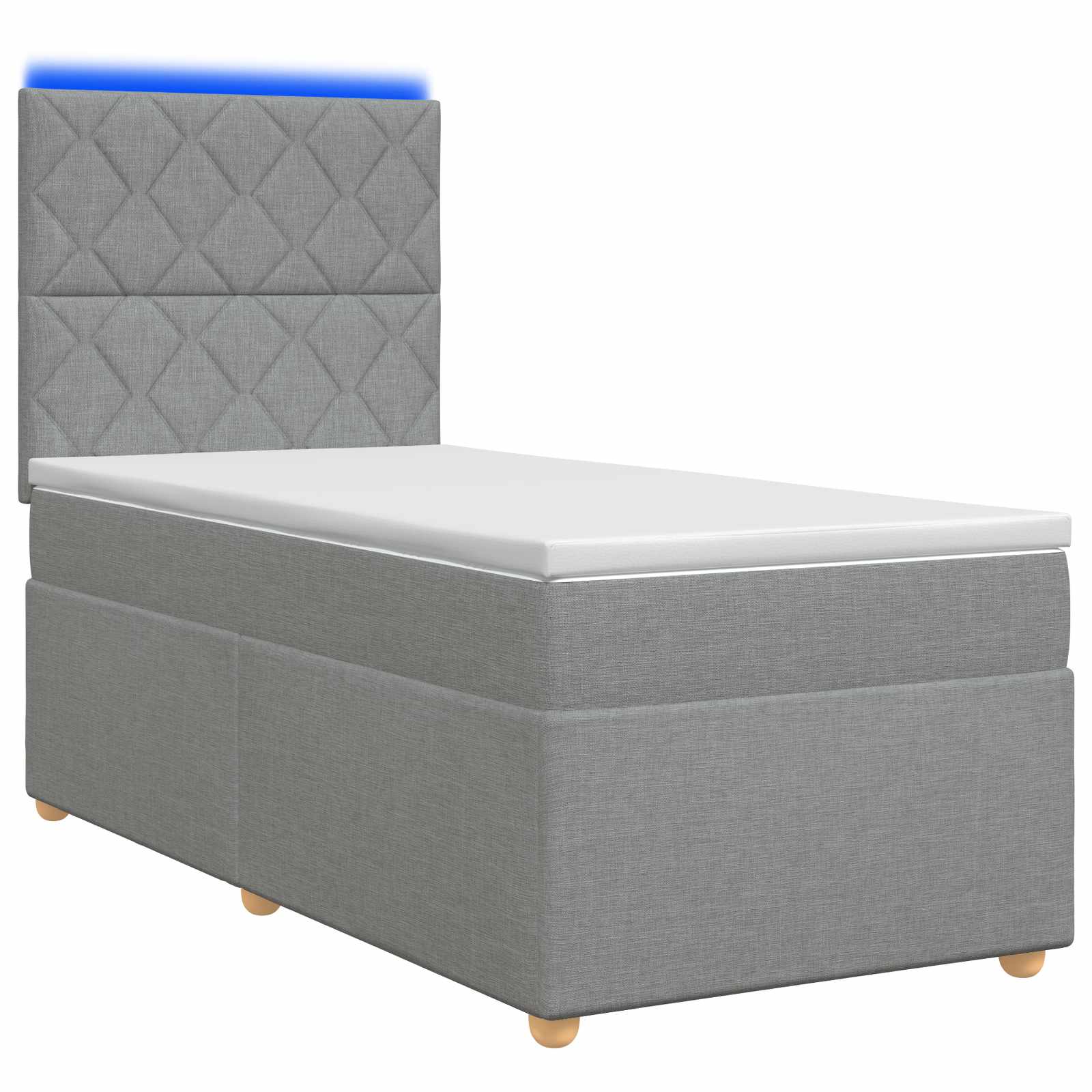 Κρεβάτι box spring με στρώμα Ανοιχτό γκρι 90 x 190 cm Ύφασμα - Pakobazaar