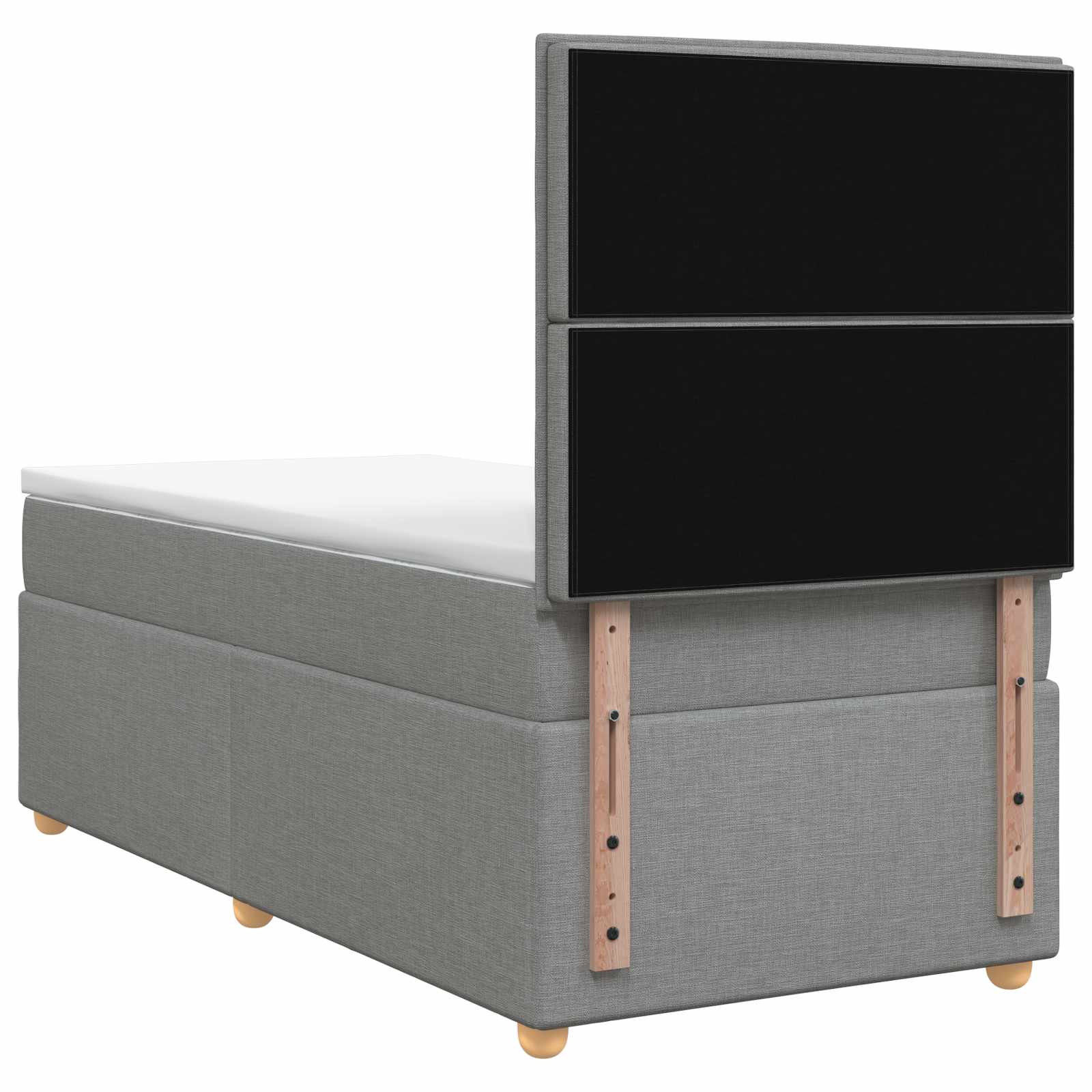 Κρεβάτι box spring με στρώμα Ανοιχτό γκρι 90 x 190 cm Ύφασμα - Pakobazaar