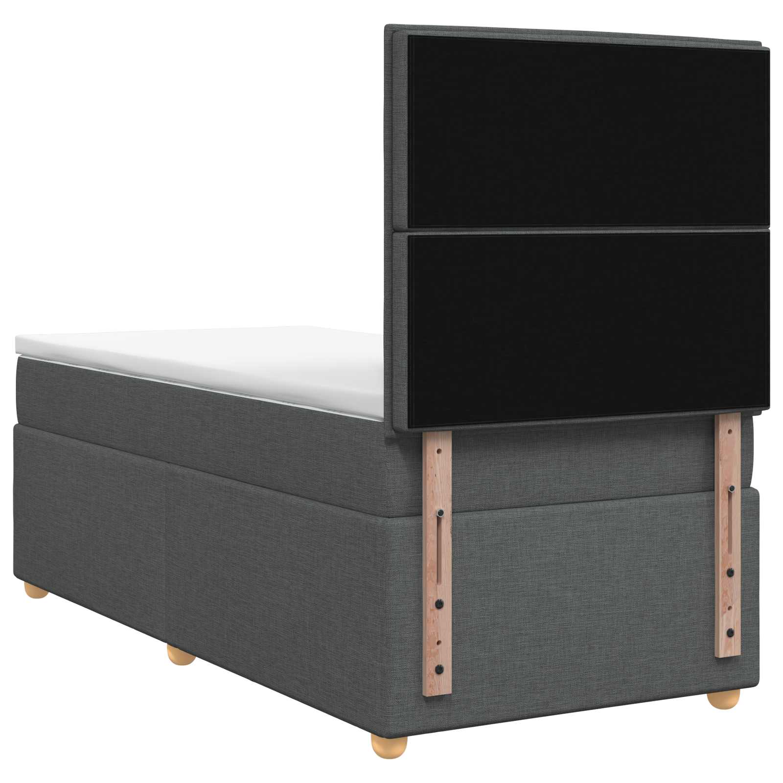 Κρεβάτι box spring με στρώμα Σκούρο Γκρι 90 x 190 cm Ύφασμα - Pakobazaar