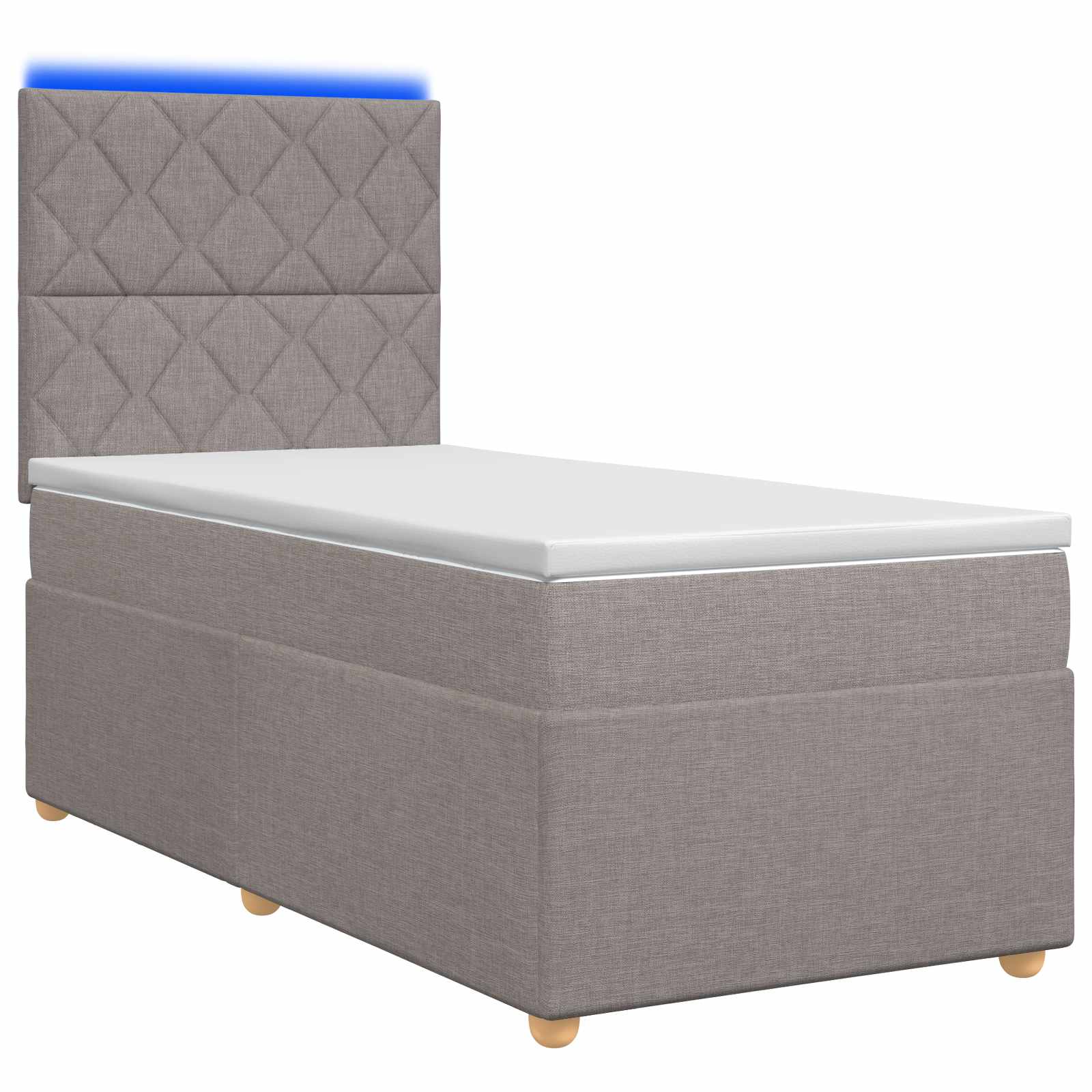 Κρεβάτι box spring με στρώμα Taupe 90 x 190 cm Ύφασμα - Pakobazaar