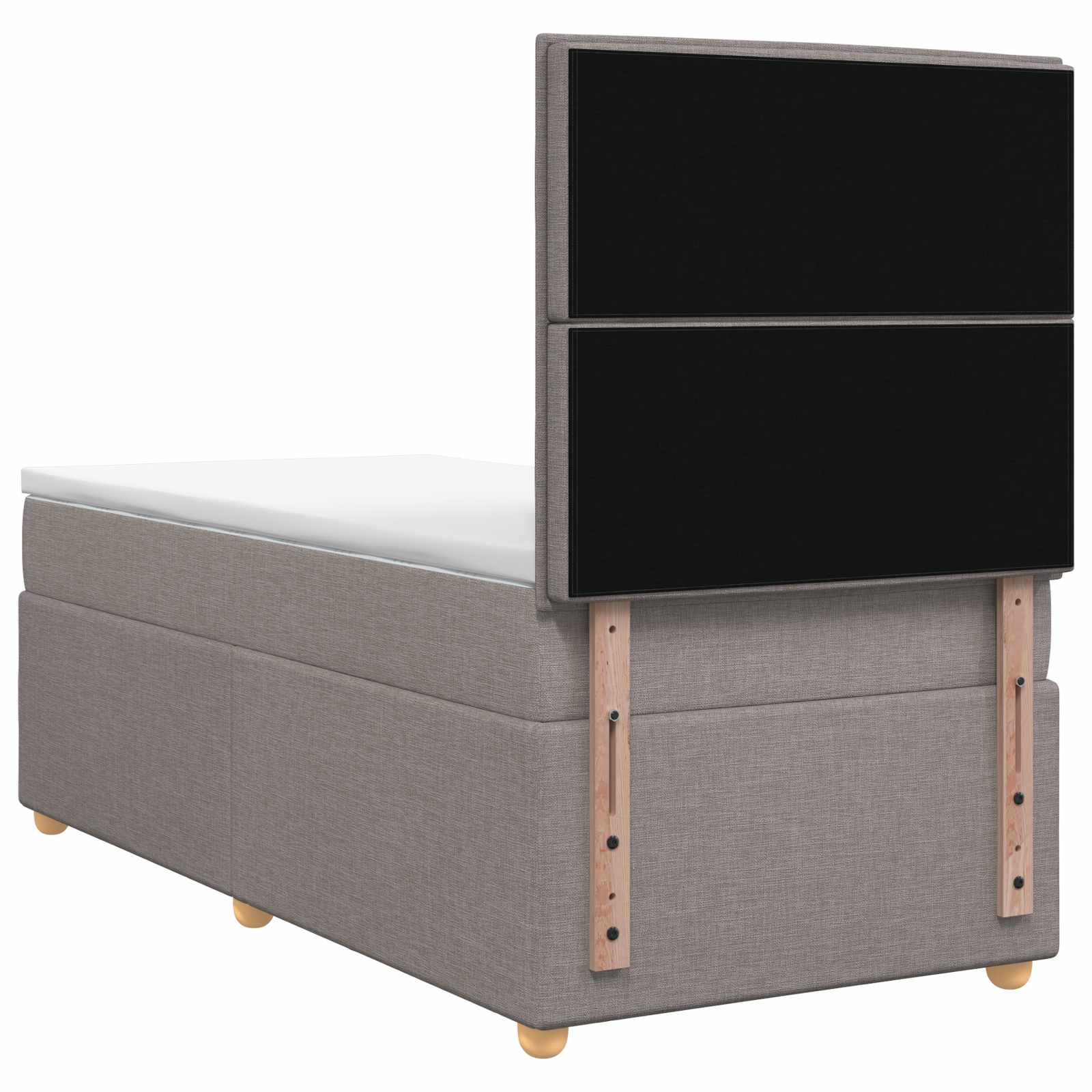 Κρεβάτι box spring με στρώμα Taupe 90 x 190 cm Ύφασμα - Pakobazaar